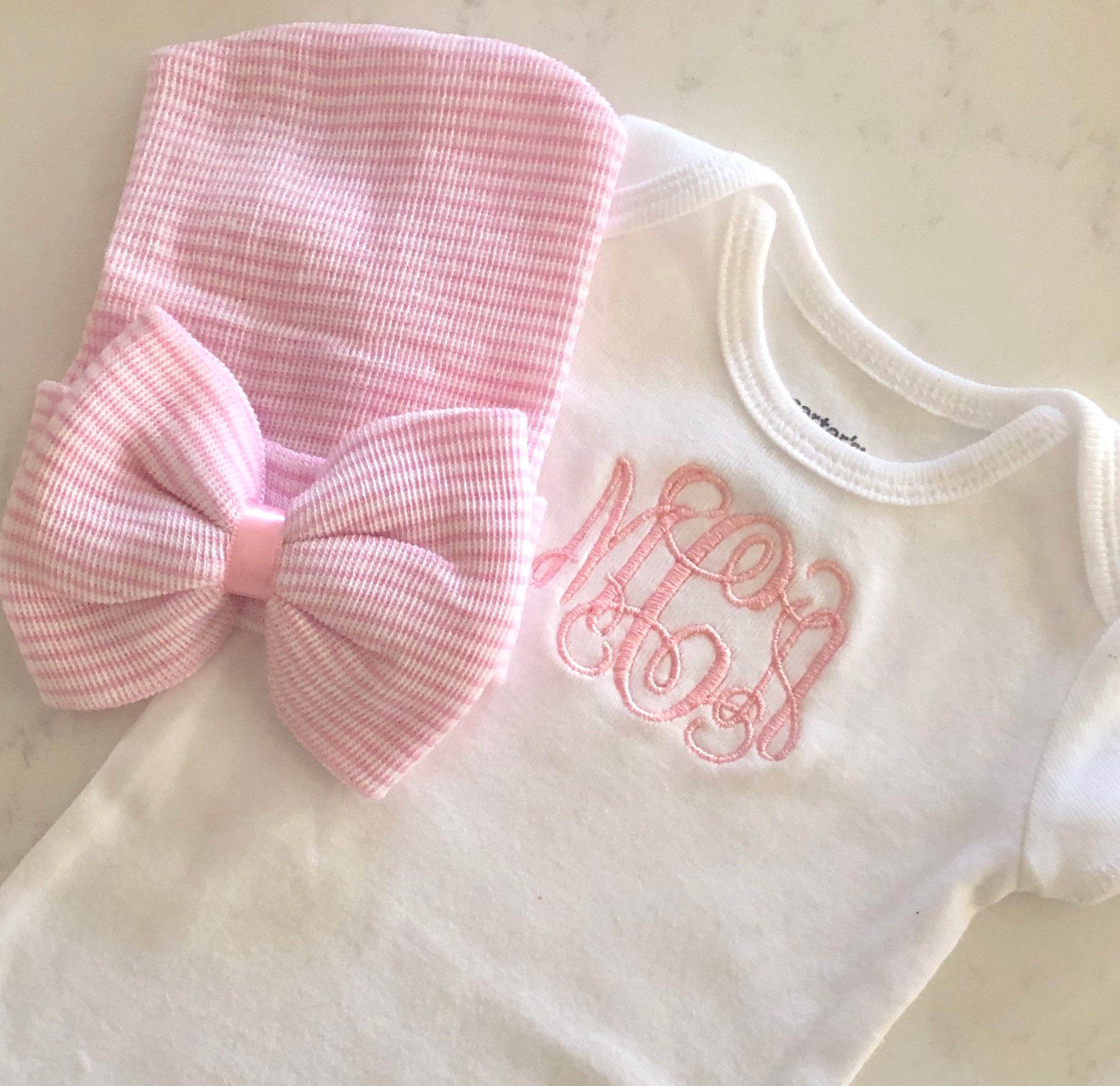 Monogram Baby Gift Set Monogram Baby Shower Gift Newborn Set Etsy