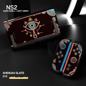 Funda protectora para Switch 2, carcasa rígida con diseño de runa de ojo azul, juego de agarre suave para Joy-Con 2, accesorios de juego de fantasía color burdeos