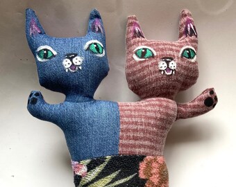 Cat Mermaid Doll, Art Doll, Collectable, Two Headed Cat Mermaid, Mermaid, Cat, one of a kind, handmade doll