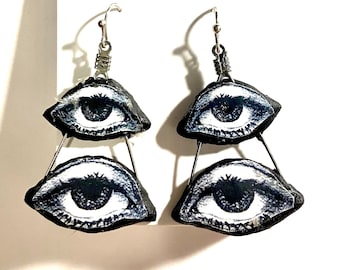 Handmade Eye Earrings: Artsy Gala Dangle Earrings