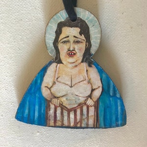 Edith Massey Ornament, 2.75, Egg Lady, Angel Ornament, John Waters Ornament, Wooden Ornament, egg lady, edith massey image 1