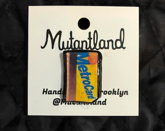Handmade Metrocard Pin: NYC Transit Polymer Clay Pin