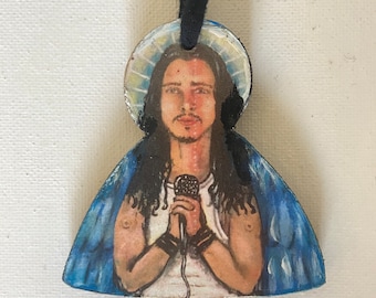 Chris Cornell Angel Art Ornament: Soundgarden Fan Gift