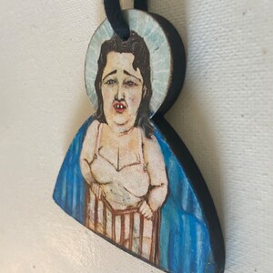 Edith Massey Ornament, 2.75, Egg Lady, Angel Ornament, John Waters Ornament, Wooden Ornament, egg lady, edith massey image 3