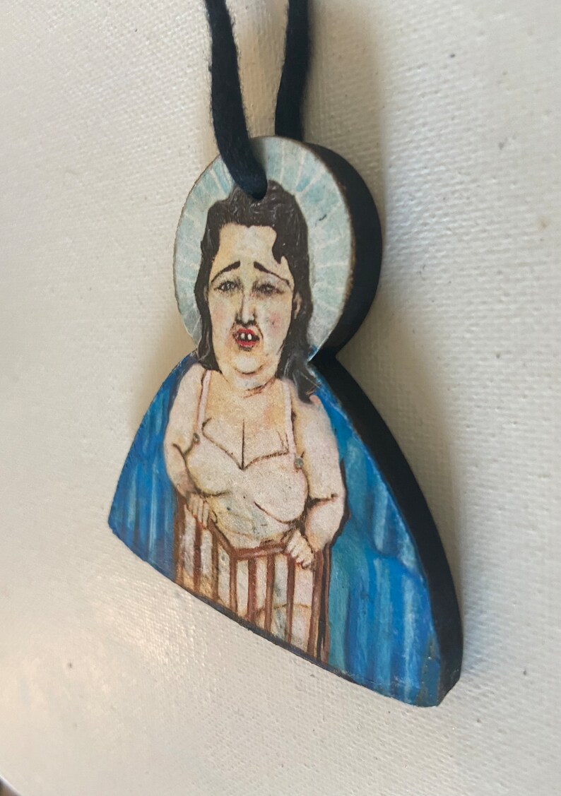 Edith Massey Ornament, 2.75, Egg Lady, Angel Ornament, John Waters Ornament, Wooden Ornament, egg lady, edith massey image 3