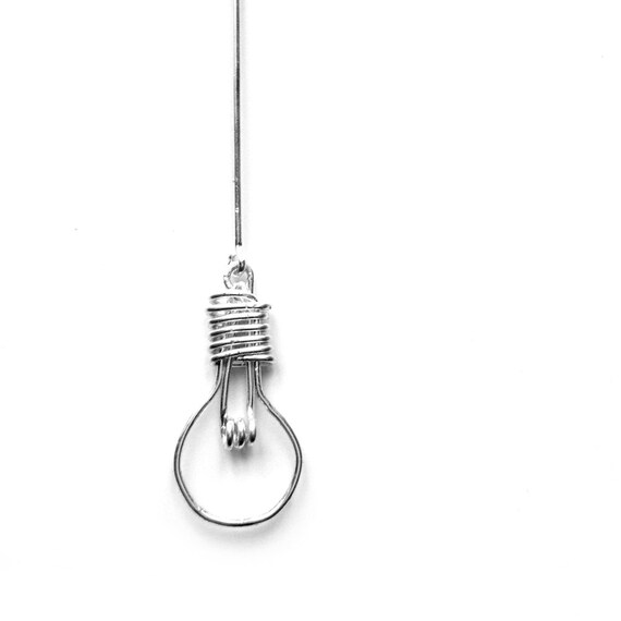 Light Bulb Necklace Pendant Unusual Geek Jewelry Novelty Image 0