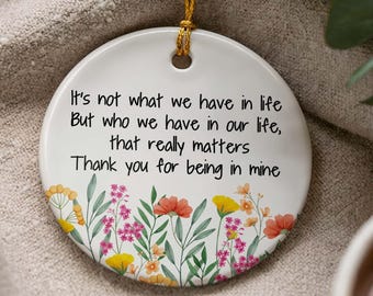 Friendship Ceramic Ornament, Meaningful Keepsake, Christmas Gift