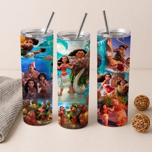 Moana Maui Tumbler Cup, Disney Princess Travel Mug with Straw, Disney Cartoon Coffee Tumbler, Moana Lover Stainless Steel Tumbler