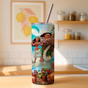 Moana Maui Tumbler Cup, Disney Princess Travel Mug with Straw, Disney Cartoon Coffee Tumbler, Moana Lover Stainless Steel Tumbler