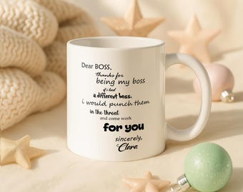 Personalized Boss Mug, Funny Office Coffee Cup, Appreciation Gift for Manager