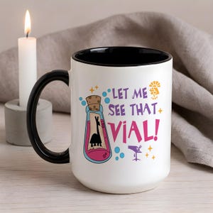 Caneca engraçada com poção de lhama, caneca de café "Deixe-me ver esse frasco", presente de humor com desenho animado.