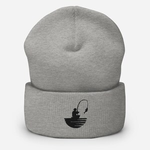 Love Fishing Cuffed Beanie, Cool Fishing Beanie, Embroidered Fishermen, Funny Fishing Cuffed Beanie, Fishing Lovers Beanie, Trendy Headwear