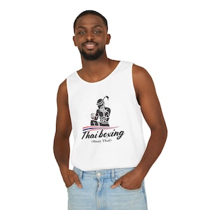 Muay Thai (Thai Boxing) Tank Top, Unisex Sportswear, Muay Thai Lover, Gift for Martial Arts Fans, Summer Gym Tank Top, Thailand Sport Lovers