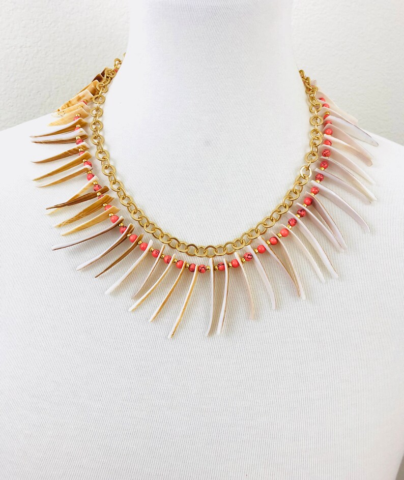 Statement Necklace Beach Wedding Jewelry Shell and Gold Necklace Set Vacation Jewelry Beach Wedding Neckl Gold Chain Jewelry Set