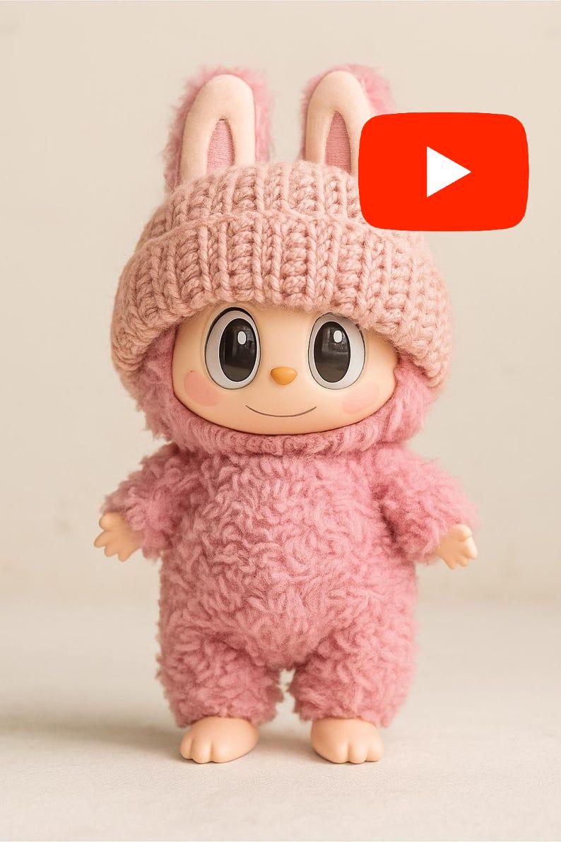 再入荷なし☆LAST1点】 ♡ラブブ♡ぬいぐるみ服 リブ編みニット