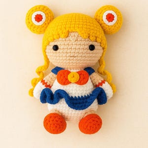 Sailor Moon Crochet Pattern PDF – Kawaii Anime Amigurumi Doll – Magical Girl Plush Tutorial