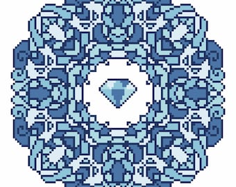 April Diamond Mandala | Birthstone Mandala Cross Stitch Pattern | Modern Mandala PDF | Instant Download