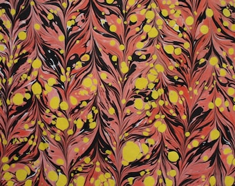 Orange Handmade Marble Paper | Argentinian Artisan Paper (2pcs)