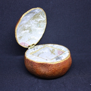 Caja de anillo de frutas secas, Mandarina seca, Mandarina seca, Cuero vegano, Caja de mandarina, Caja de mandarina, Caja de papel de mármol, Caja de fruta, Caja de joyería