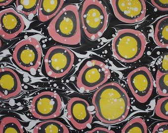 Yellow Bullseye Marble Paper | Argentinian Handmade Art (2pcs)