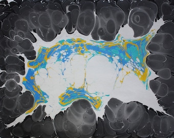 Handmade Black Marble Paper | Argentinian Art by Gonzalo Gianotti