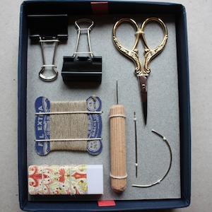 Bookbinding kit in a box, Bookbinding Tool Set, DIY Bookbinding, Basic bookbinding tool, DIY Book kit, Bindinging toolkit, Notebook Kit image 5