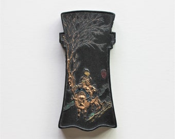 Ox (牛) Chinese zodiac - Antique Black Ink Stick for Calligraphy, 100 Years old Ink, Traditional High quality black Ink from China