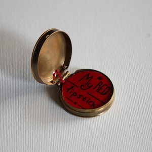 Miniature bookbinding | My Red lipstic | The story of a woman through the &quot;eyes&quot; of a lipstick | Lipstick case | Bookbinding Art | Mini book