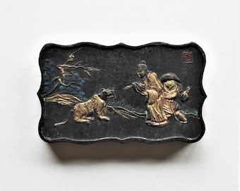 Barra de tinta antigua del zodiaco del tigre – Tinta caligráfica Huizhou, China