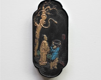 Antique Chinese Ink Stick – Snake Zodiac, Laohu Kaiwen Ink, Calligraphy