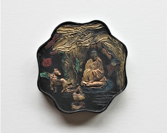 Antique Chinese Ink Stick - Dog Zodiac, Calligraphy Ink (1880-1920)
