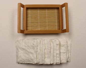 Mini Papermaking Kit - DIY Postcard Papermaking Mould, Japanese Traditional Papermaking by Awagami Factory, Bamboo Screen Suketa