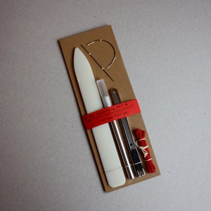 Mini bookbinding kit & Guide to make Notebook, Coptic Binding, Notebook kit, Basic bookbinding tools, DIY Notebook, Binding toolkit