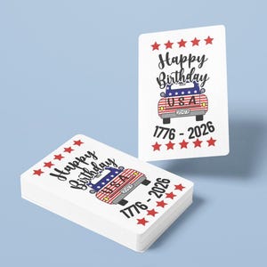 USA 250th Birthday Playing Cards Collectible Patriotic 4th of July Gift 2026, Semiquincenten