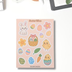 Easter sticker sheet, 16 pc mini easter stickers in 1 sheet, easter stickers, cute sticker, easter bunny, easter egg, easter basket, easter