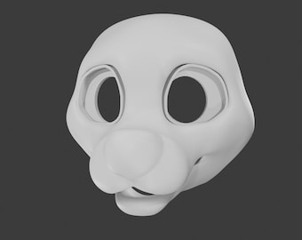 Toony Fursuit 3D Printable Base and Eye Blanks (File Only)