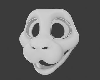 Big Cat Fursuit 3D Printable Base and Eye Blanks (File Only)