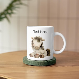 Personalized Horse Mug, Custom Name Gift for Kids, Cute Pony Cup, Gift for Horse Lover, Equestrian Gift, Farmhouse Decor