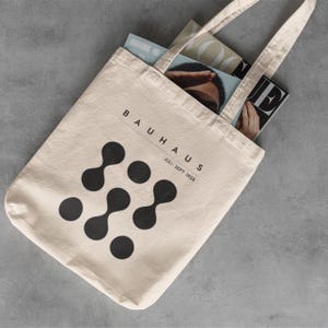 Bauhaus 1923 Exhibition Tote Bag, Modernist Canvas Shopper | Abstract Art Print, Weimar Poster Design, Minimalist Architect Gift
