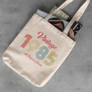 40th Birthday Gift 1985 Tote Bag for Women, Retro Shoulder Bag, 40th Birthday Party Favor, Born in 1985 Gift