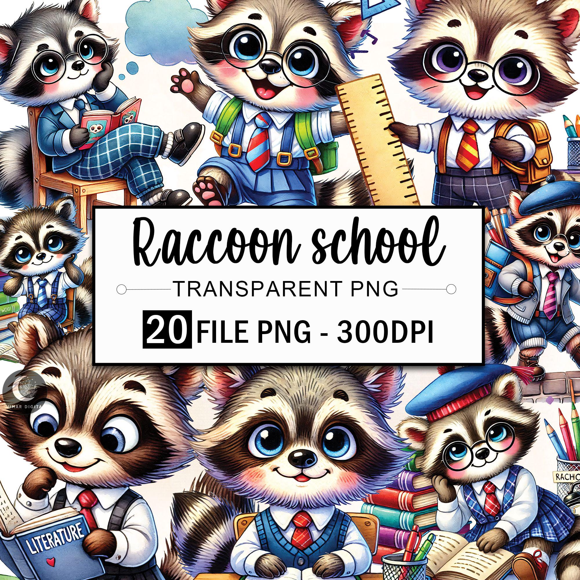 Kid Crew Raccon 20+ Raccoon School Png Bundle, Funny School Png, Teacher Crew Png ...
