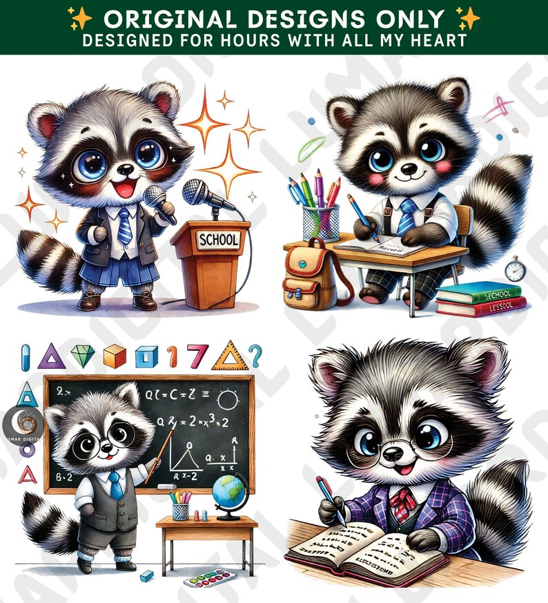 Kid Crew Raccon 20+ Raccoon School Png Bundle, Funny School Png, Teacher Crew Png ...