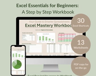 Excel Essentials for Beginners: A Step by Step Workbook (Digital Download)