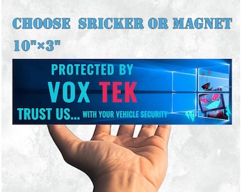 Bumper/Car Sticker and Magnet | Protected by Vox TEK Trust US | Hazbin Hotel Car Decor | Waterproof Vinyl Sticker|Easy Apply|Car Lover Gift