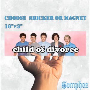 Direction Child of Divorce|Humor Car/Bumper Sticker AND Magnet|Funny Meme Vinyl Sticker|10&#39;&#39;X3&#39;&#39;|Easy Apply|Waterproof|Unique Car Lover Gift