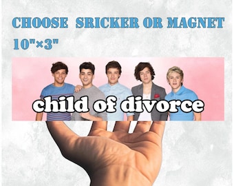 Direction Child of Divorce|Humor Car/Bumper Sticker AND Magnet|Funny Meme Vinyl Sticker|10''X3''|Easy Apply|Waterproof|Unique Car Lover Gift