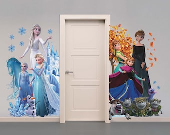 Door Frame Decal Frozen Wall Decal Elsa Wall Sticker Anna Wall Mural Snow Queen Princess Wall Art For Girl Room Child Room Decal