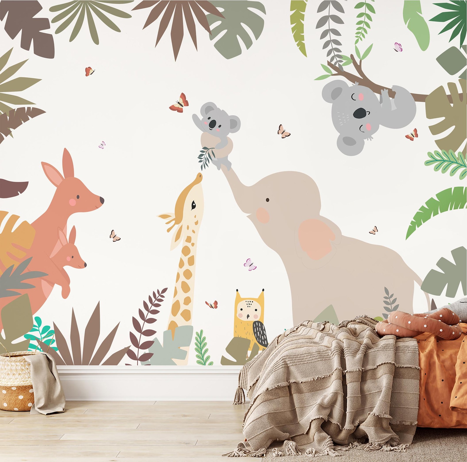 Safari Wall Decal Zoo Animal Wall Sticker Forest Animal Wall Mural ...