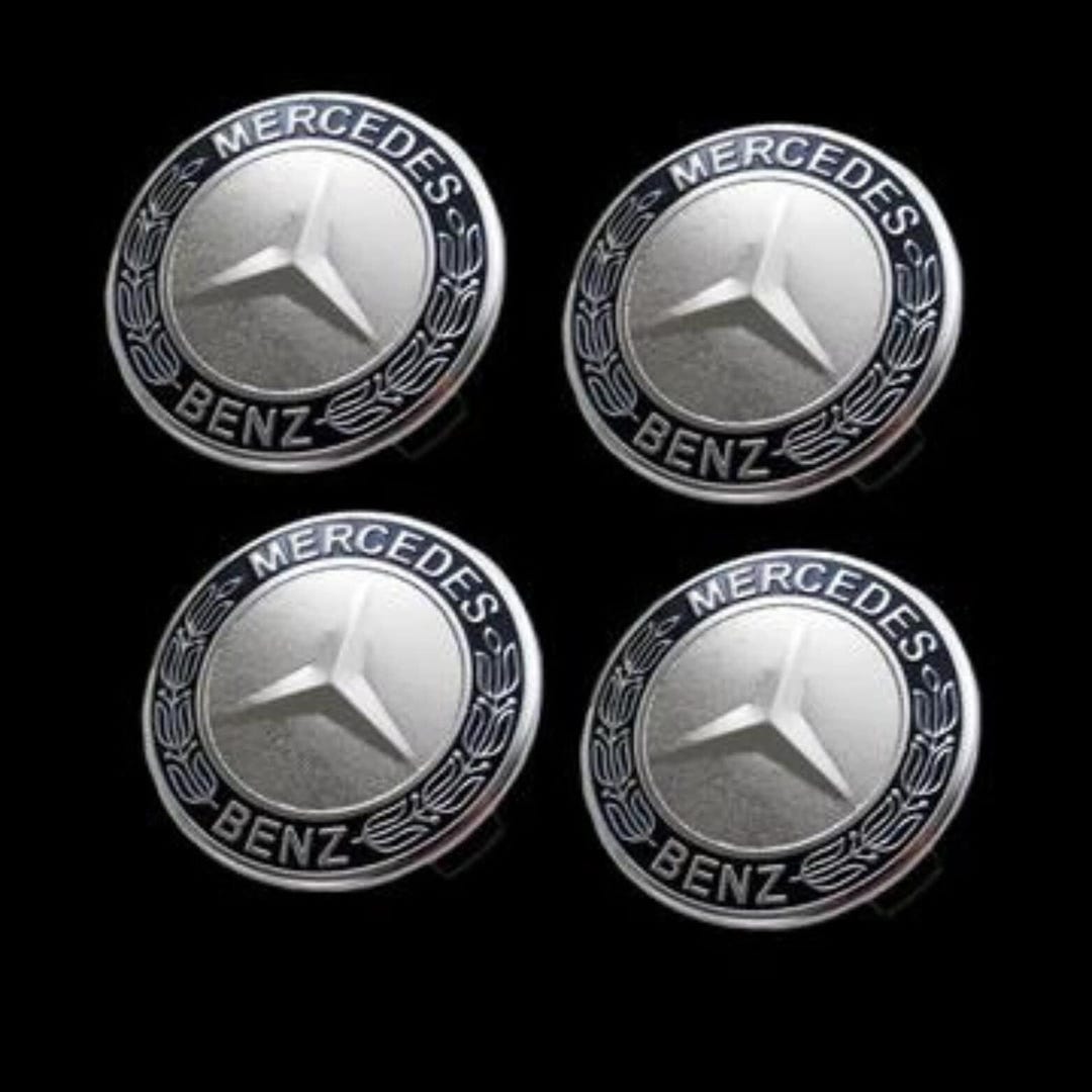 4x 75mm Navy Blue Laurel Wreath Amg Wheel Rim Center Hub Caps Covers ...