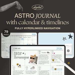 Agenda digital de astrología 2026 / Tránsito lunar retrógrado / Compatible con GoodNotes y Notability / Descarga instantánea
